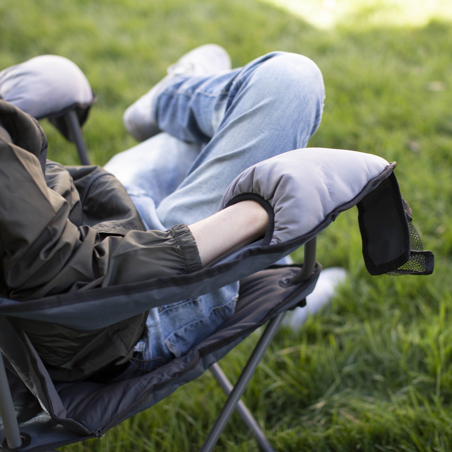 Hazel Creek Cold Weather Folding Camp Chair with Mittens