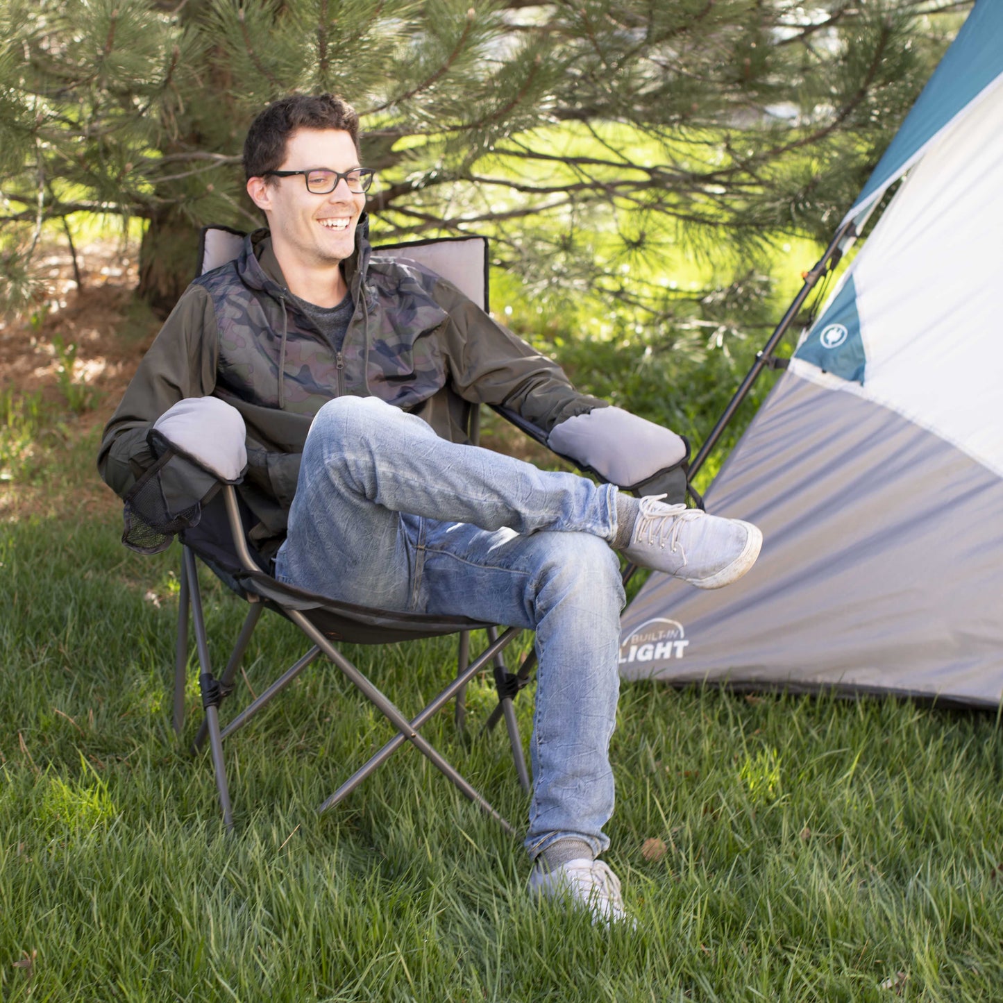 Hazel Creek Cold Weather Folding Camp Chair with Mittens